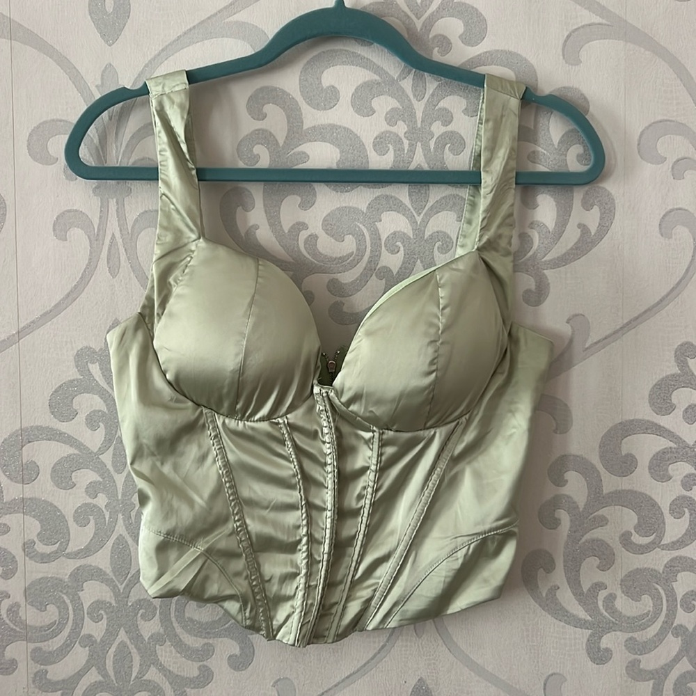 Light Green Corset Top with bra padding built in